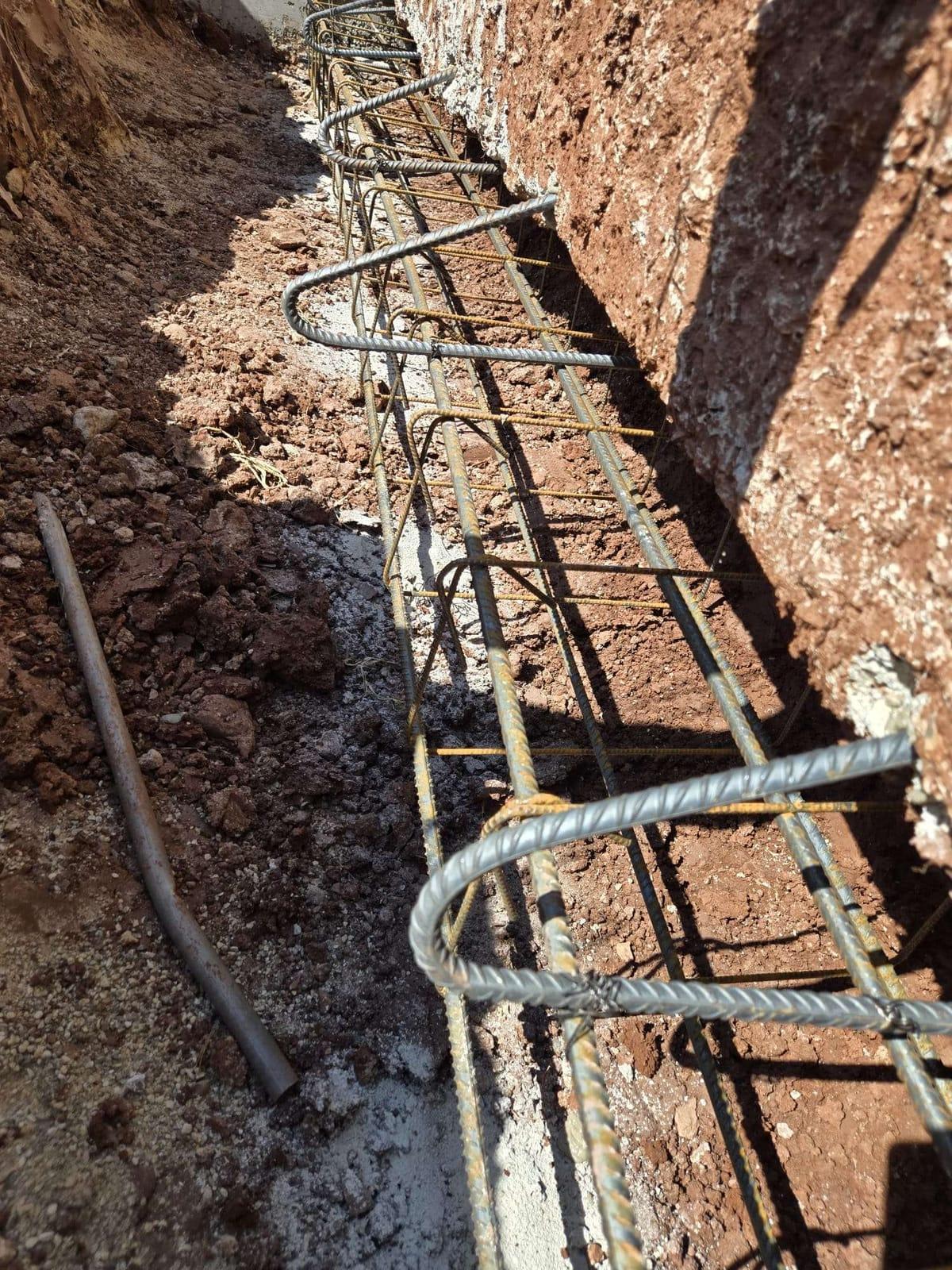 Cage de ferraillage semelle béton armé renforcement fondations Concaterra